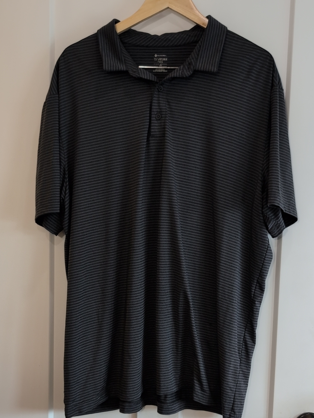 Men's Black Micro-Striped Polo Shirt